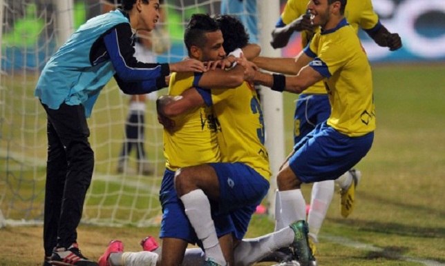 إسلام جمال أثناء احتفاله بهدفه في الزمالك