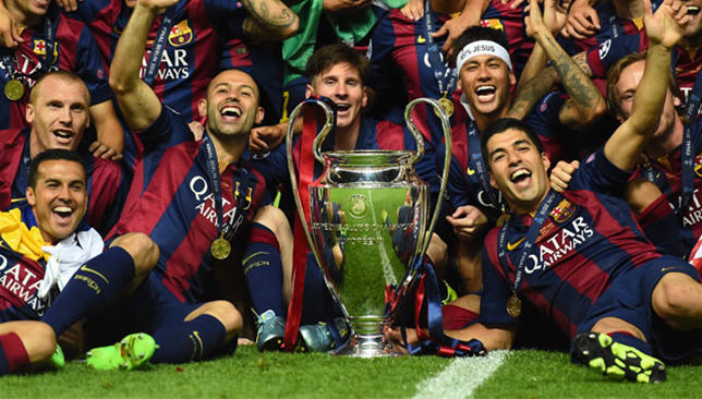 برشلونة يحتفل بالحصول على لقب دوري أبطال أوروبا