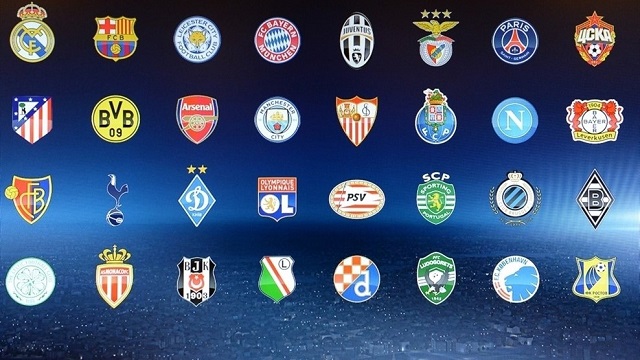 شعارات جميع الأندية المشاركة في دوري الأبطال وظهرت في القرعة هذا الموسم