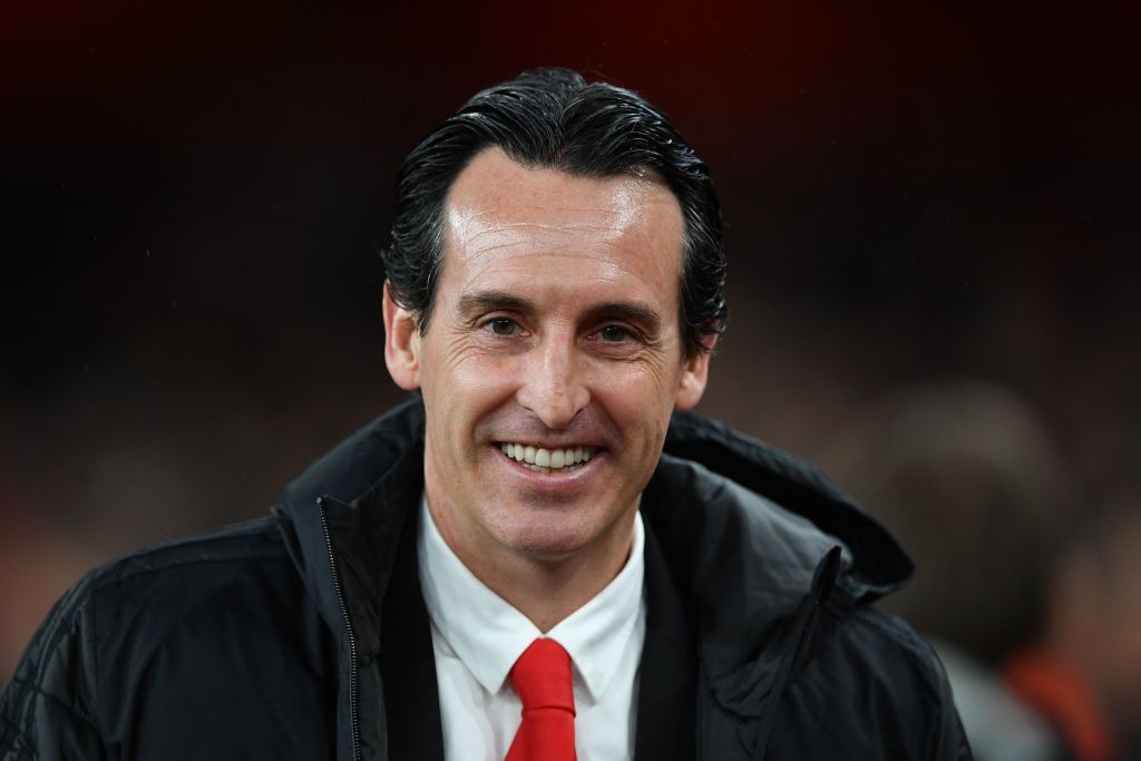 Arsenal's Spanish head coach Unai Emery looks on before the start of the UEFA Europa league Group F football match between Arsenal and Eintracht Frankfurt at the Emirates stadium in London on November 28, 2019. (Photo by DANIEL LEAL-OLIVAS / AFP) (Photo by DANIEL LEAL-OLIVAS/AFP via Getty Images)