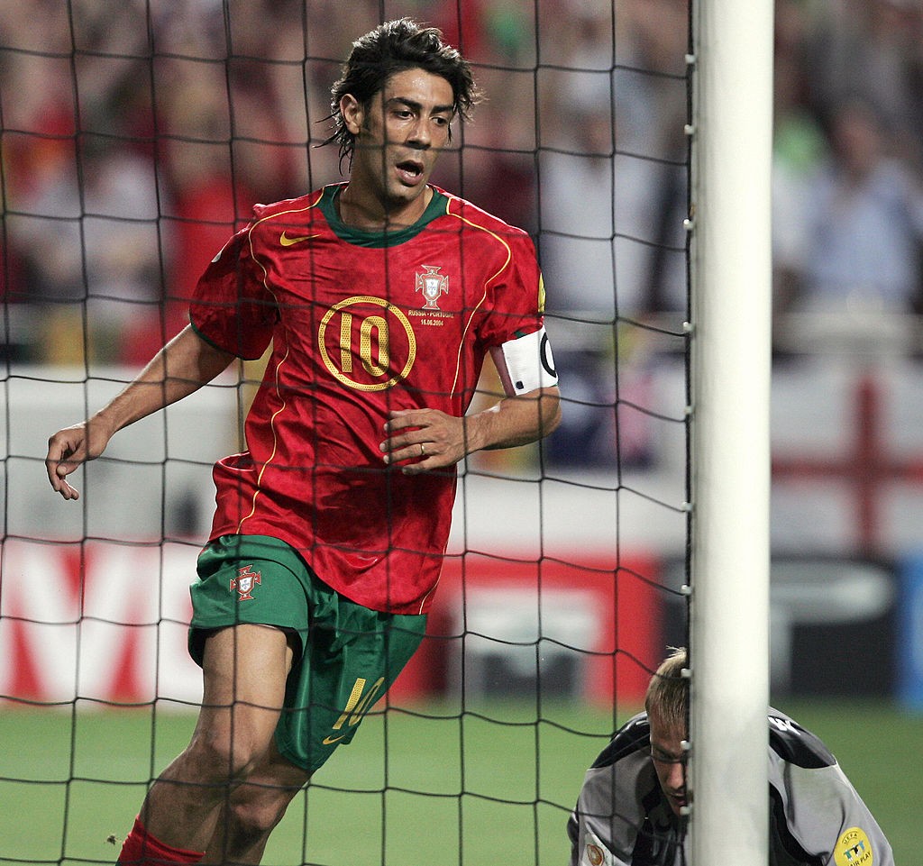 Portugal's midfielder Rui Costa celebrat