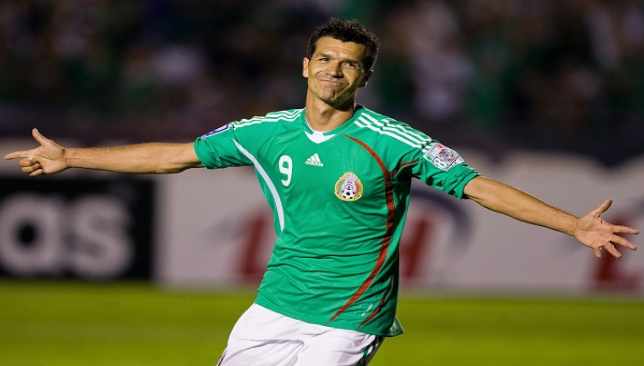 Jared Borgetti of Mexico, celebrates his goal against Belize during their FIFA World Cup South Africa-2010 qualifier football match in Monterrey, Nuevo Leon state, Mexico, on June 21, 2008. AFP PHOTO/Alfredo ESTRELLA (Photo credit should read ALFREDO ESTRELLA/AFP/Getty Images)